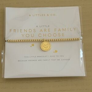 Friends are Family You Choose Gold Beaded Bracelet by A Littles & Co. (New)